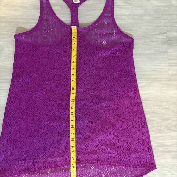 OP Womens Tank Top Lace Swim Cover Up Juniors Lightweight See Through Sz L 11-13 - Picture 13 of 16